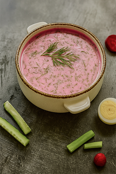 Cold beetroot soup - Russian - Baltic food - Banya No.1 - Chiswick