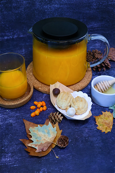 Famous Oreshki cookies with Sea buckthorn tea -Autumn specials -Banya No.1 - Chiswick